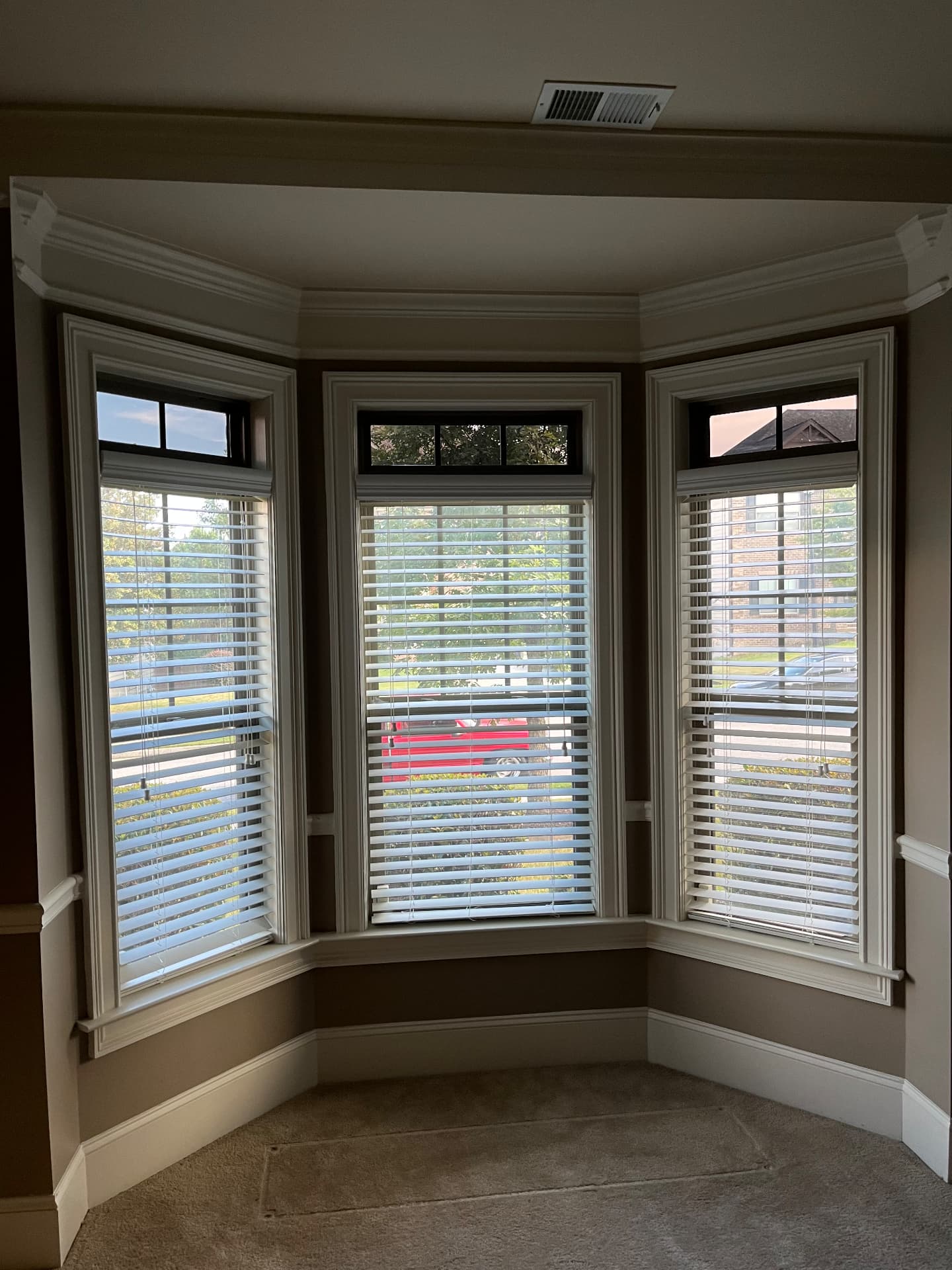 Interior view of residential bay window tinting in Lawrenceville, GA