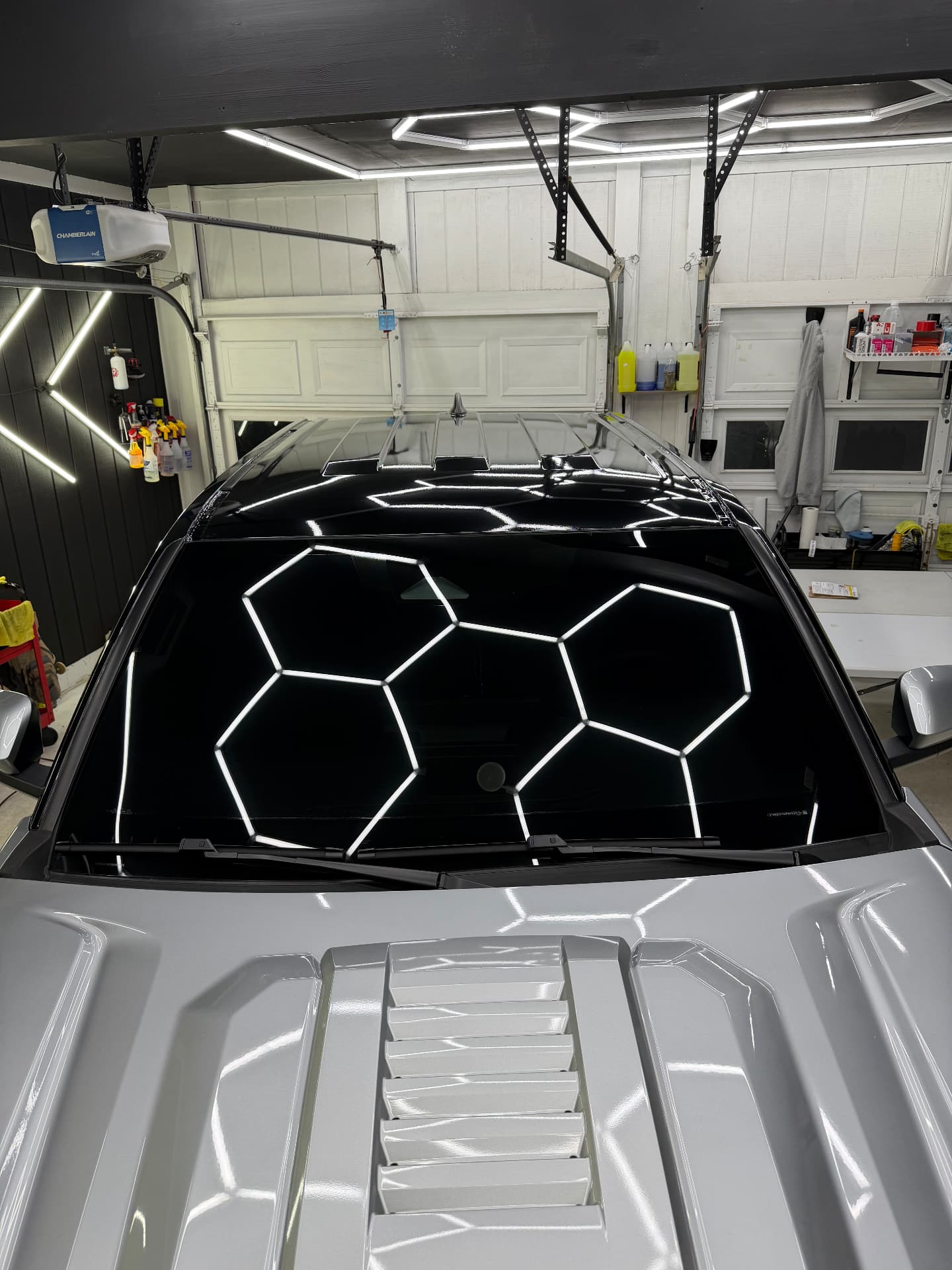 Ceramic windshield tint installed on a truck at the THSpecialists shop in Gwinnett County, GA